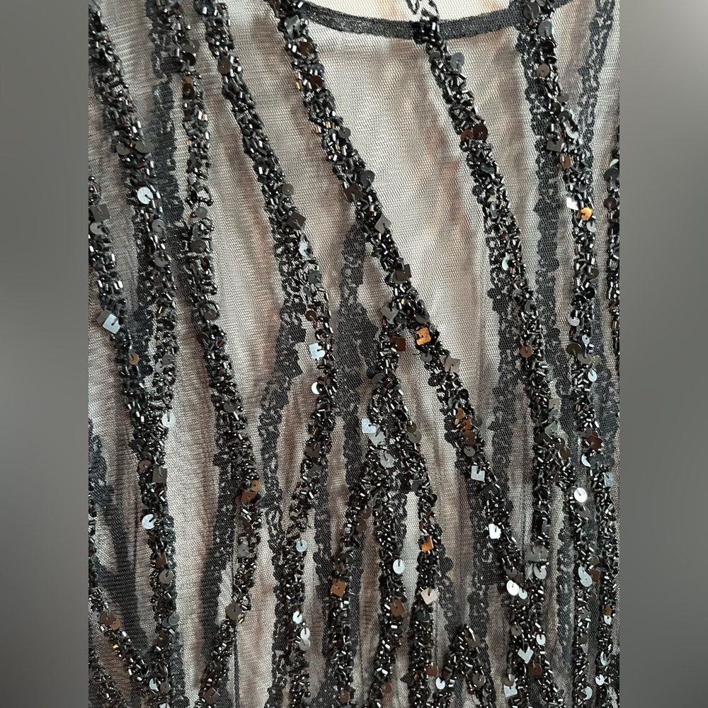 Marina Rinaldi Black Mesh Sequin Top - Size L - Picture 4 of 9